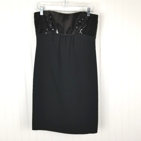 Ann Taylor Sequin Strapless Cocktail Dress Black Size 4 Small Mini LBD - Picture 10 of 10